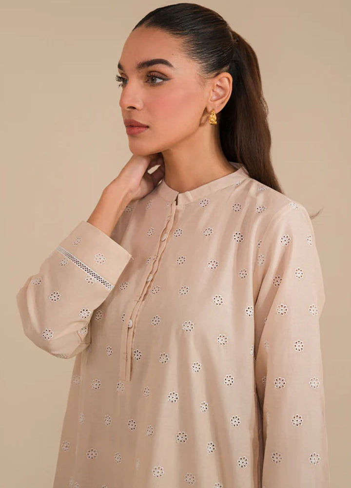 Sahar Pret Casual Cambric 2 Piece Suit SSFE23-04 Almond
