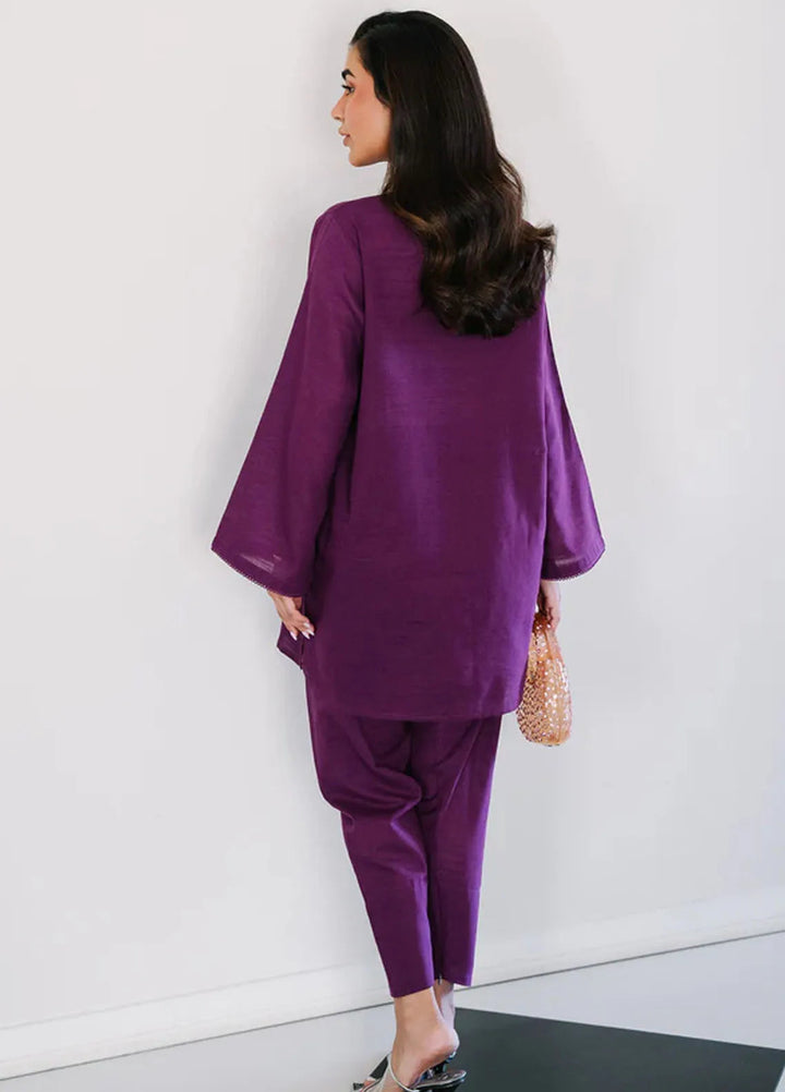 Sahar Pret Embroidered Slub Khaddar 2 Piece Suit AWEK-RR-V1-04 Orchid Plum