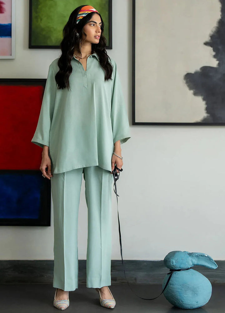 Sahar Pret Casual Cotton Crepe 2 Piece Suit SSCR-RK-01 Willow Wisp