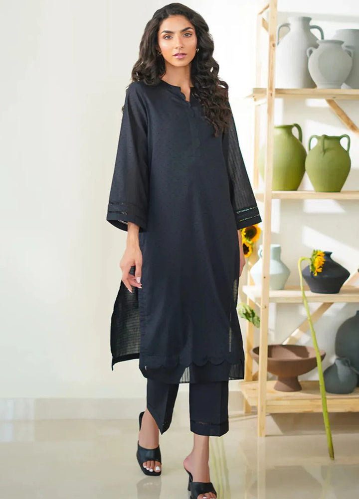 Sahar Pret Casual Cotton Jacquard 2 Piece Suit SSMCS-RK-04 Eclipse