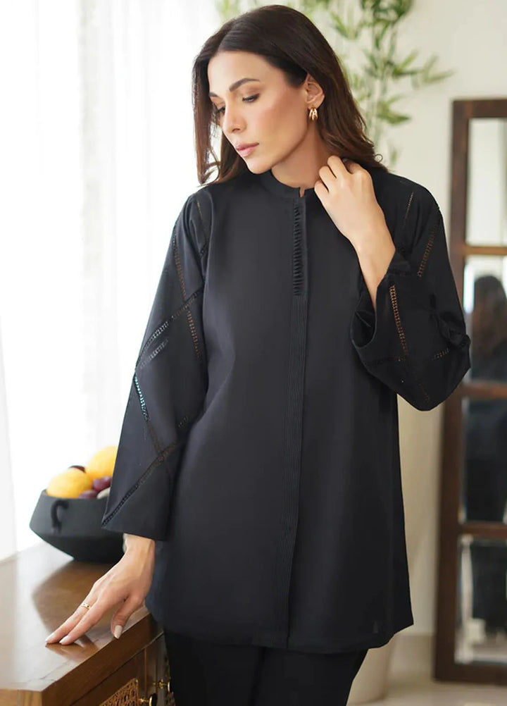 Sahar Pret Casual Dobby Jacquard 2 Piece Suit SSMCS-RR-01 Black Beauty