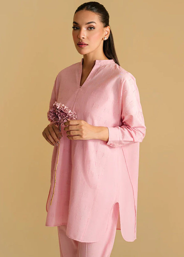 Sahar Pret Casual Jacquard 2 Piece Suit SSLJ-V1-01 Carnation