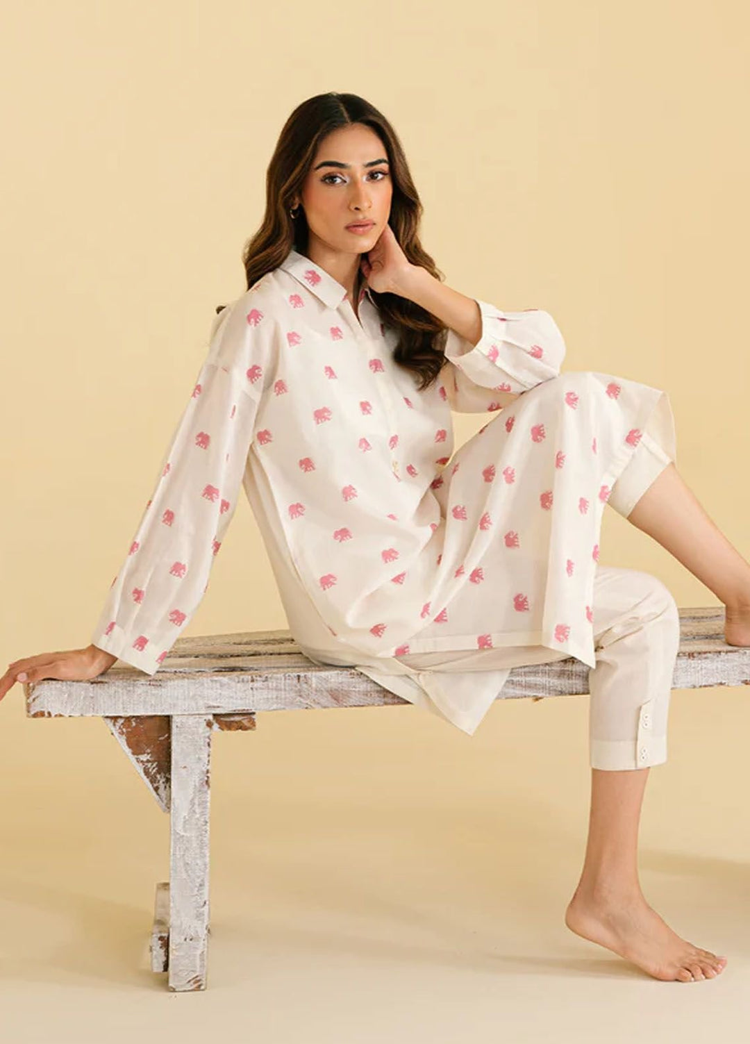 Sahar Pret Casual Jacquard 2 Piece Suit SSLJ-V1-08 Vista