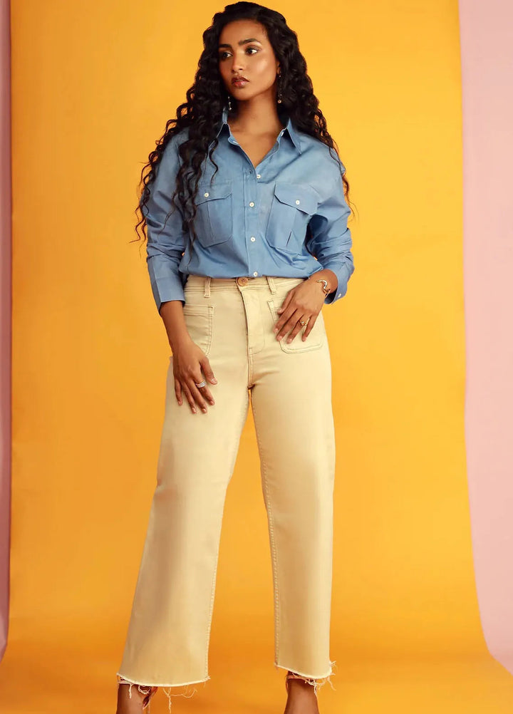 Sahar Pret Casual Poplin Shirt SSPC-RK-V2-02 Skyline