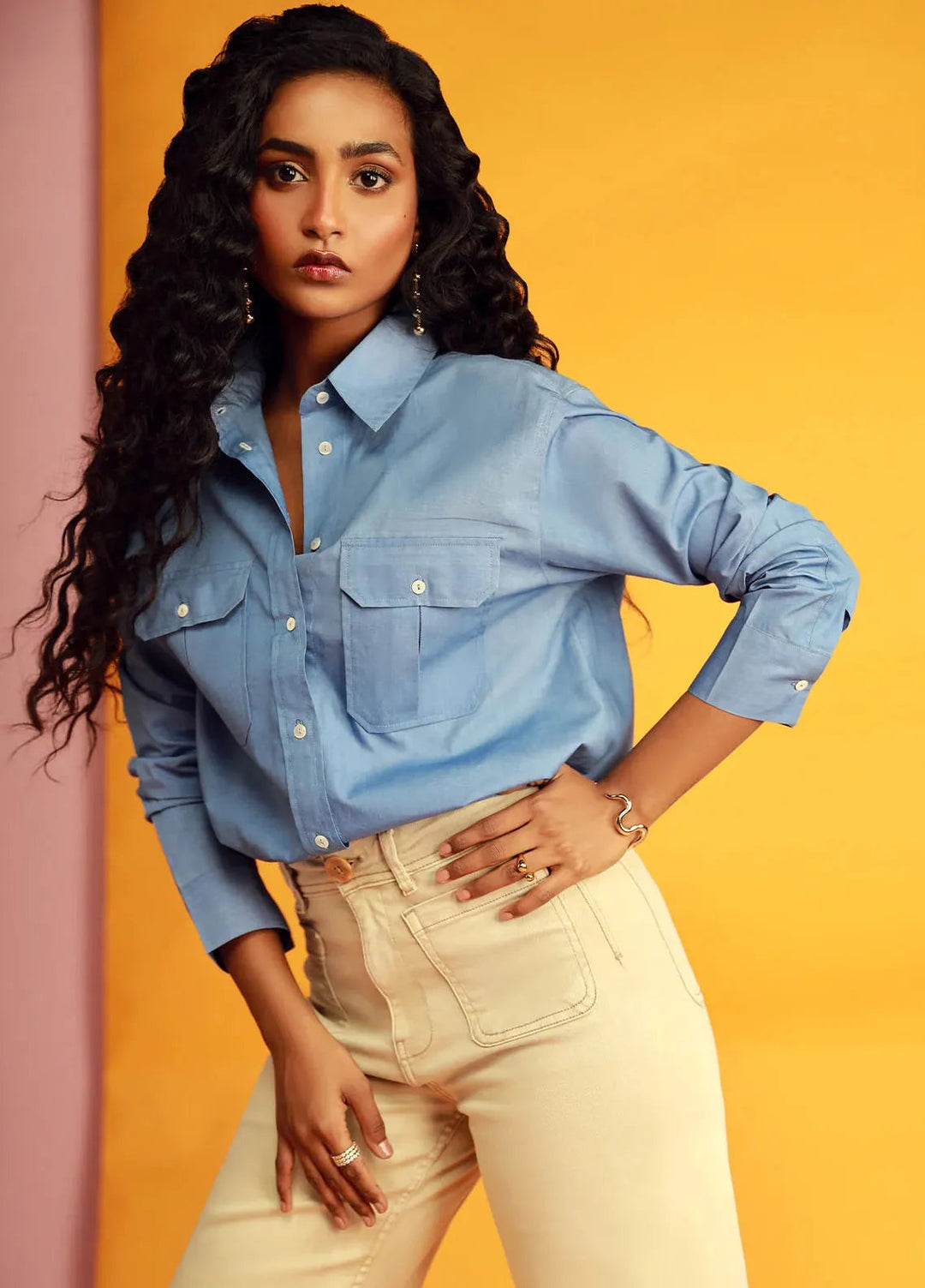 Sahar Pret Casual Poplin Shirt SSPC-RK-V2-02 Skyline