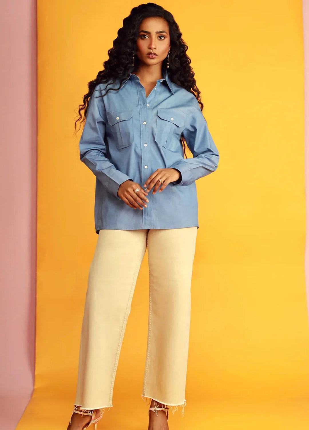 Sahar Pret Casual Poplin Shirt SSPC-RK-V2-02 Skyline