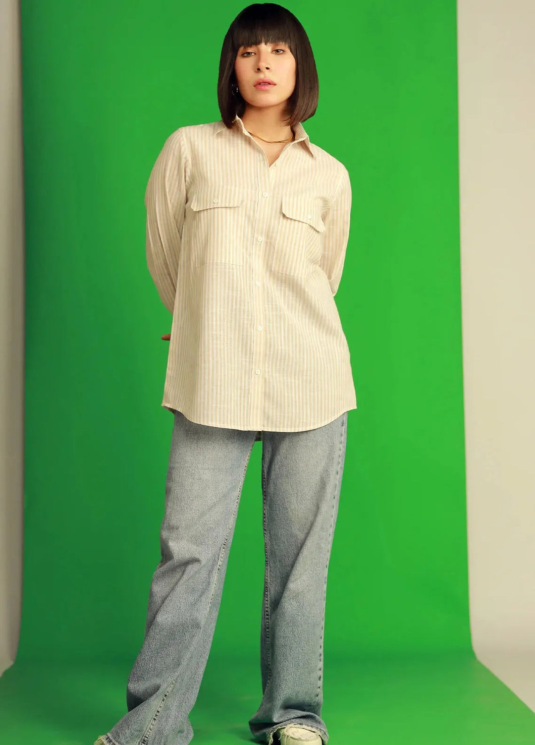 Sahar Pret Casual Poplin Shirt SSPC-RR-V2-10 Timeless Stripes