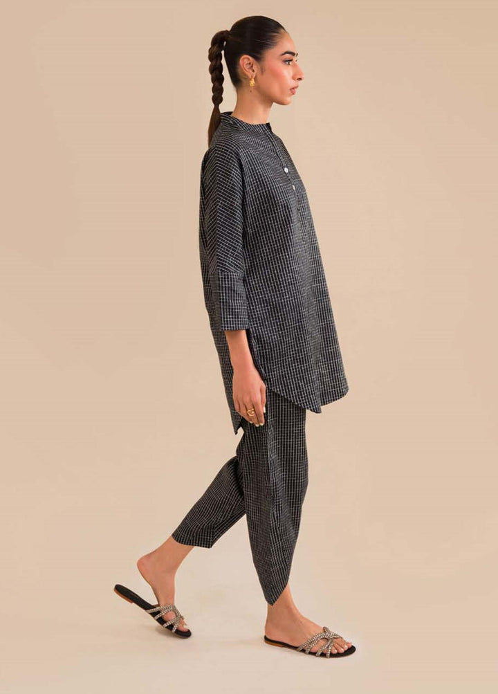 Sahar Pret Printed Cotton Satin 2 Piece Suit SWS-ZH-01 Onyx