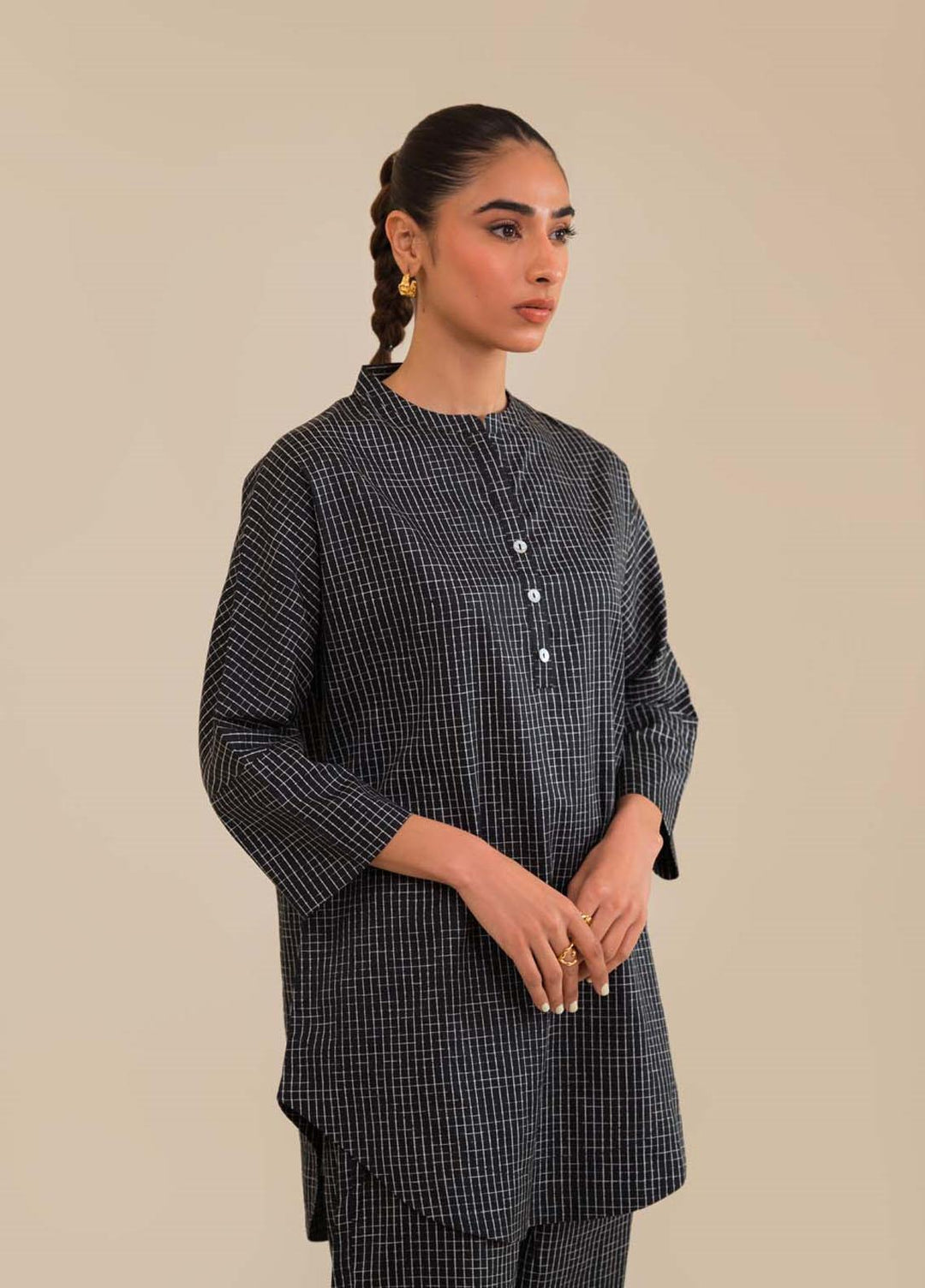 Sahar Pret Printed Cotton Satin 2 Piece Suit SWS-ZH-01 Onyx