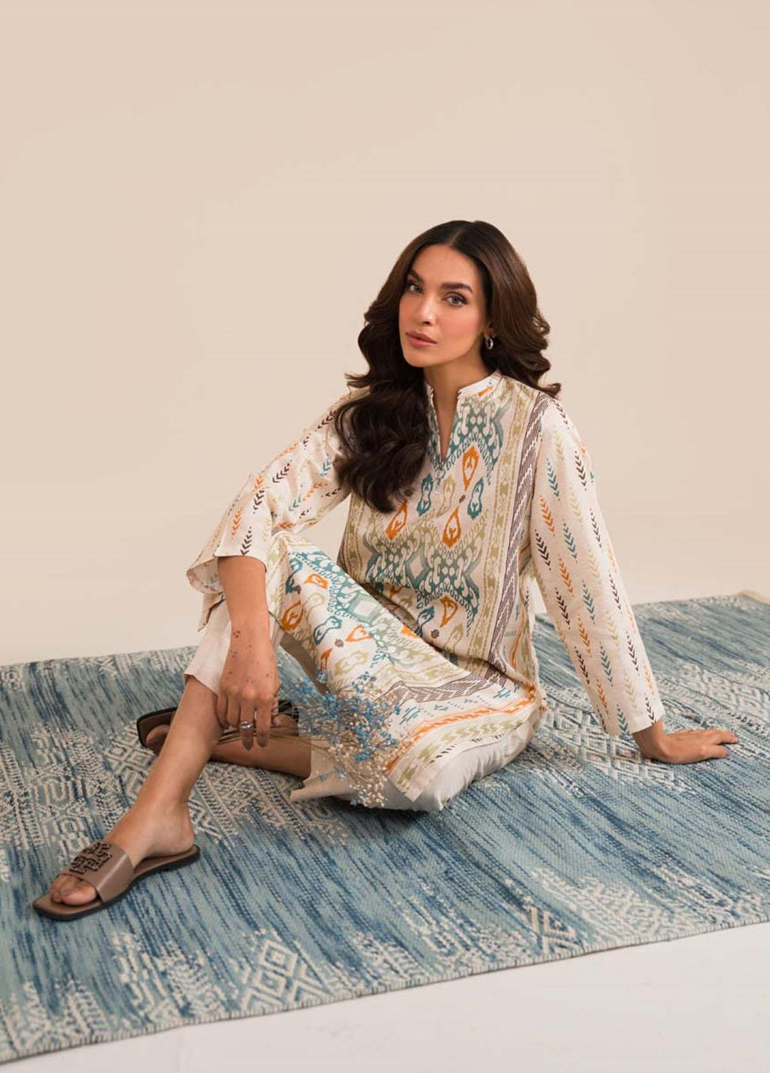 Sahar Pret Printed Cotton Satin 2 Piece Suit SWS-ZH-04 Aztec