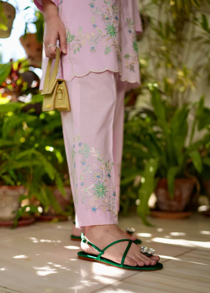 Sahar Pret Embroidered Cambric 2 Piece Suit Ballet pink