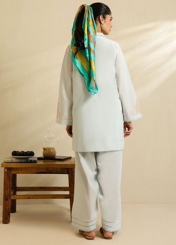 Sahar Pret Embroidered Cambric 2 Piece Suit Celeste Hue