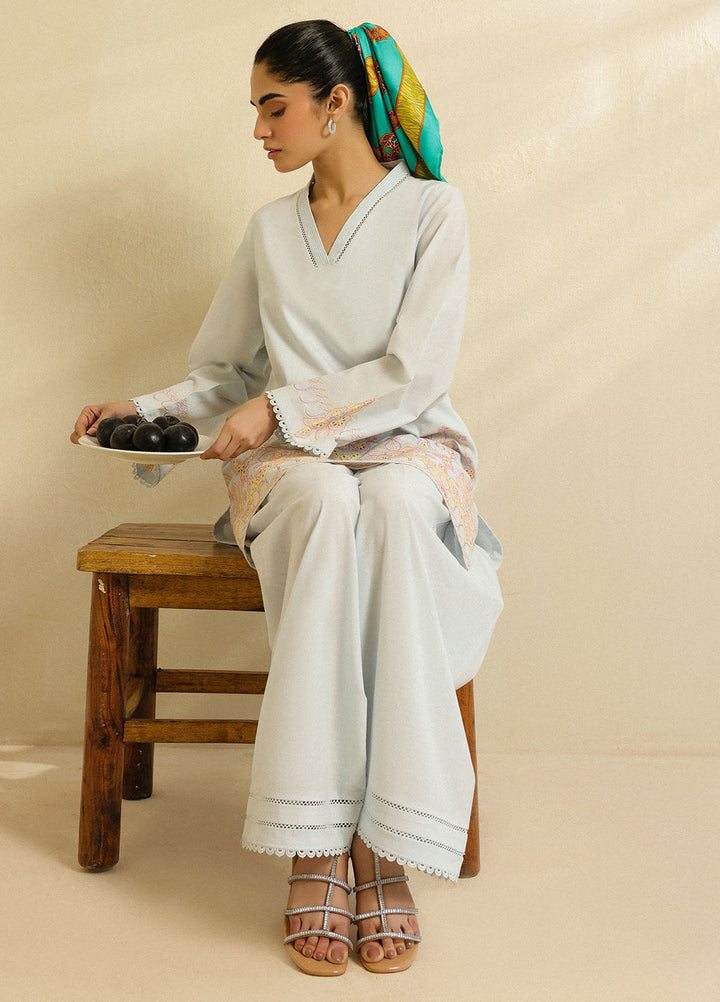 Sahar Pret Embroidered Cambric 2 Piece Suit Celeste Hue