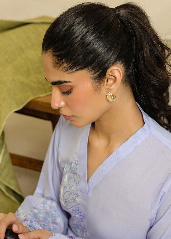 Sahar Pret Embroidered Cambric 2 Piece Suit Iris Mist