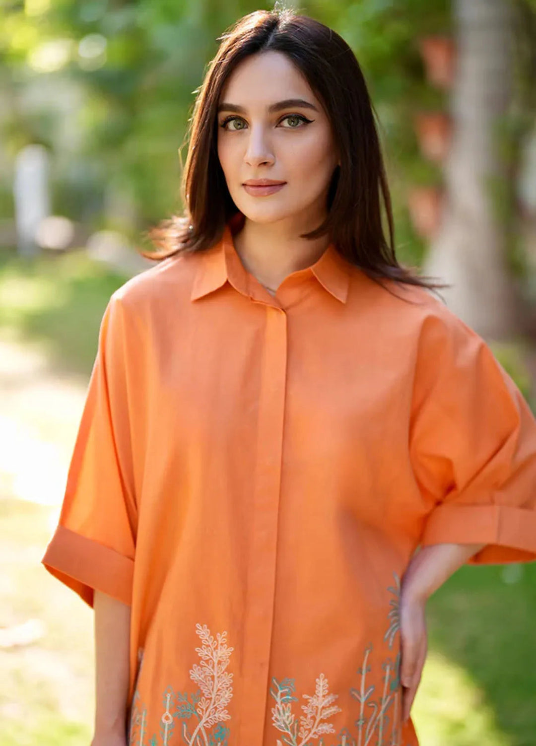 Sahar Pret Embroidered Cambric 2 Piece Suit Saffron souk