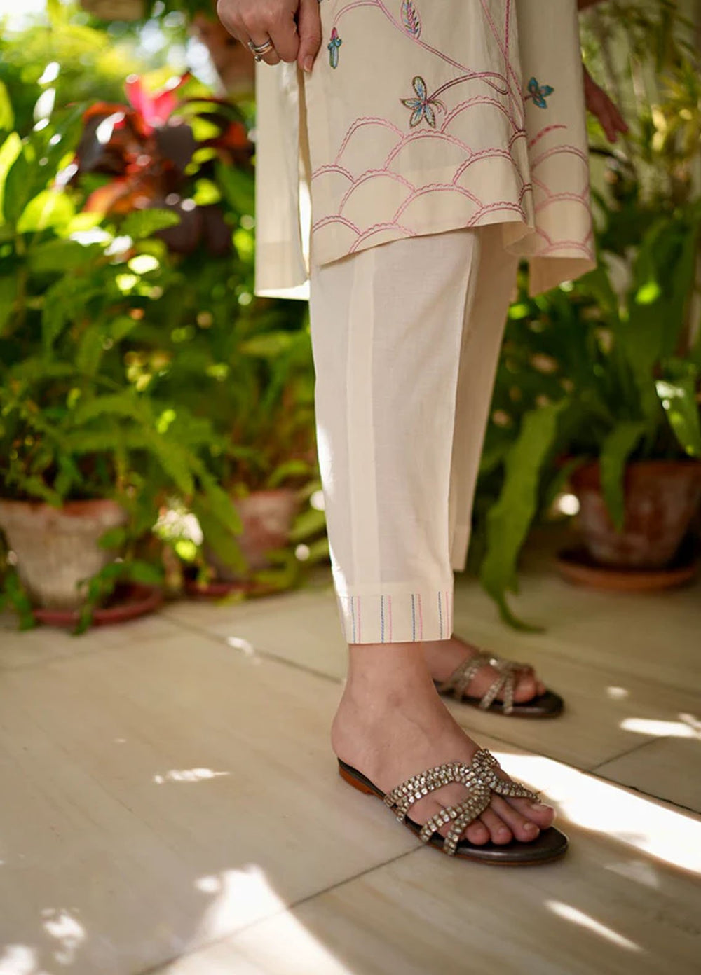 Sahar Pret Embroidered Cambric 2 Piece Suit Sepia garden