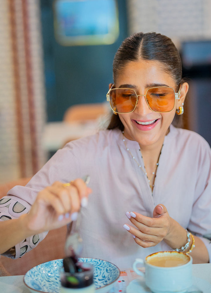 Sahar Pret Embroidered Cambric 2 Piece Suit Silver Haze