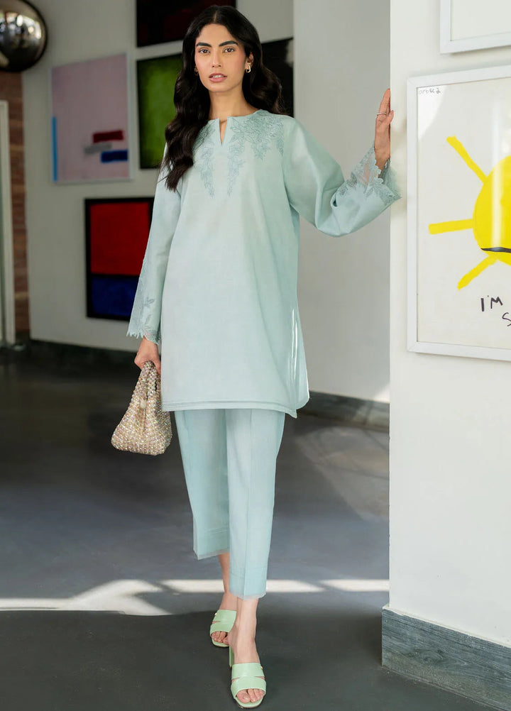 Sahar Pret Embroidered Cambric 2 Piece Suit SSEC-RK-02 Mint Splash
