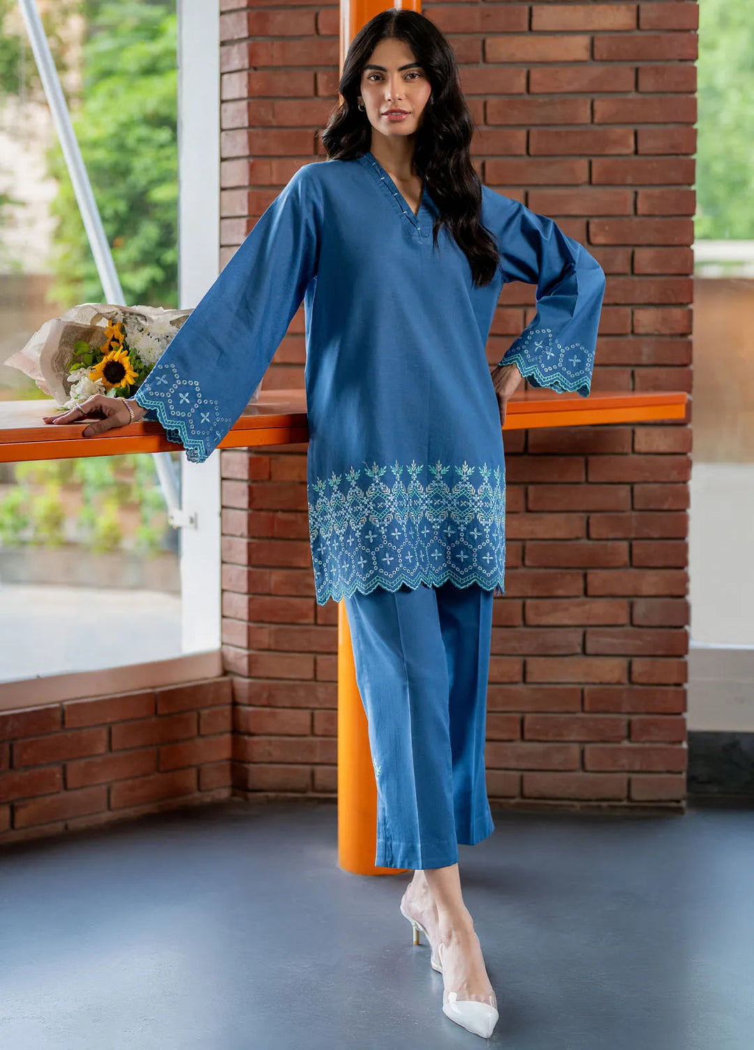 Sahar Pret Embroidered Cambric 2 Piece Suit SSEC-RR-01 Blooming Breeze