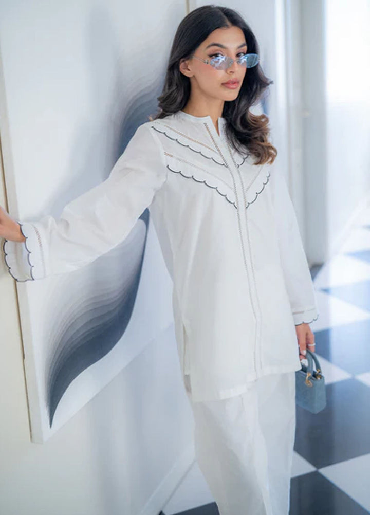 Sahar Pret Embroidered Cambric 2 Piece Suit Vanilla Mist