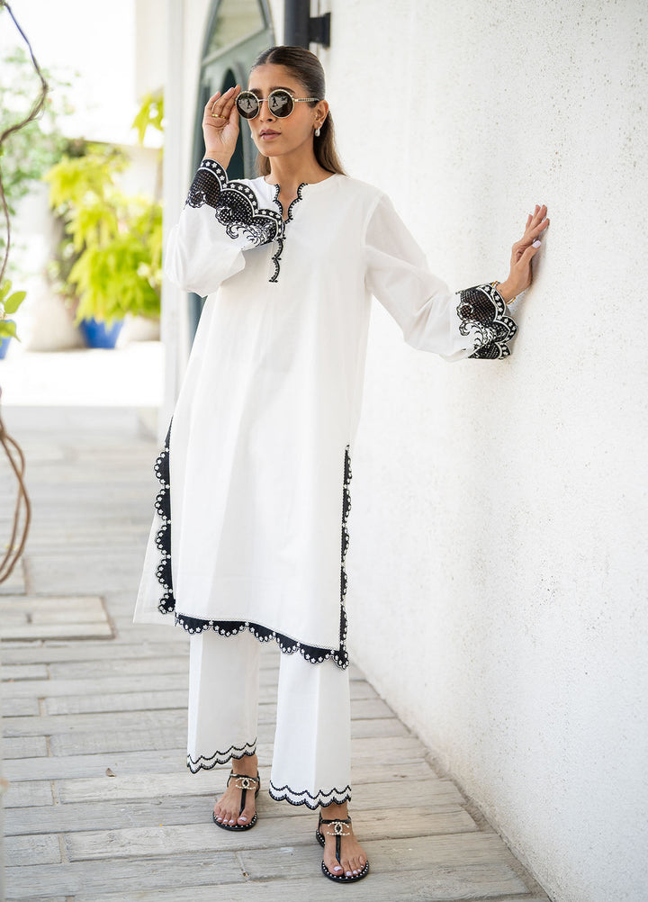Sahar Pret Embroidered Cambric 2 Piece Suit Whisper White