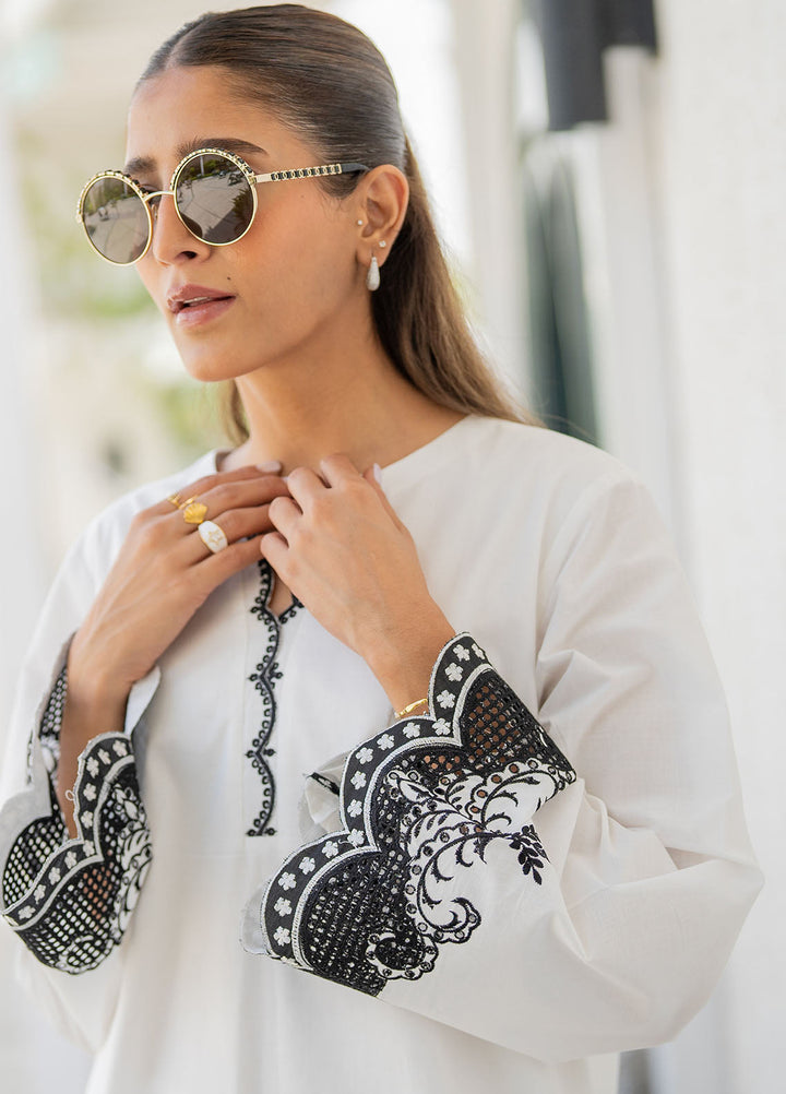 Sahar Pret Embroidered Cambric 2 Piece Suit Whisper White