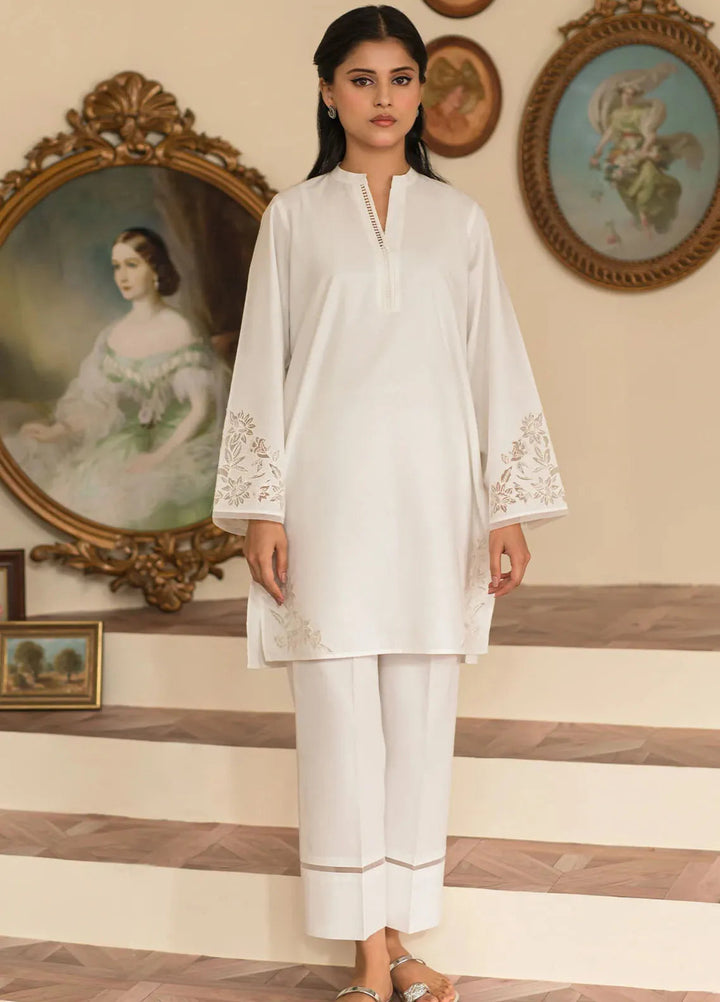 Sahar Pret Embroidered Cotton 2 Piece Suit SSCE-RK-04 Ivory Mist