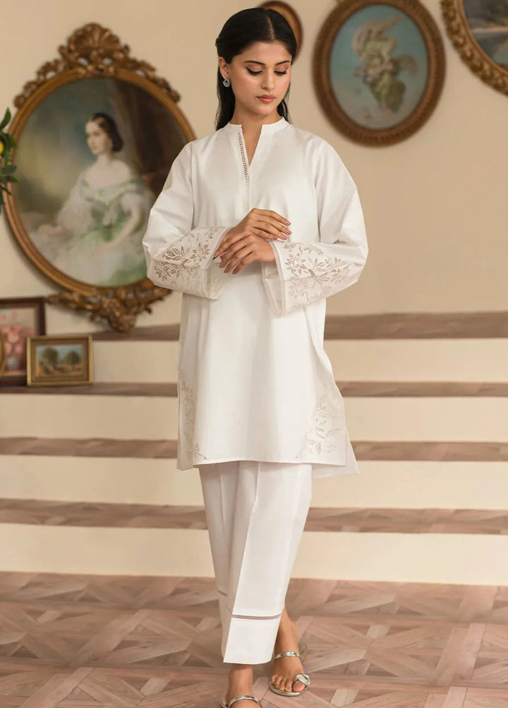 Sahar Pret Embroidered Cotton 2 Piece Suit SSCE-RK-04 Ivory Mist
