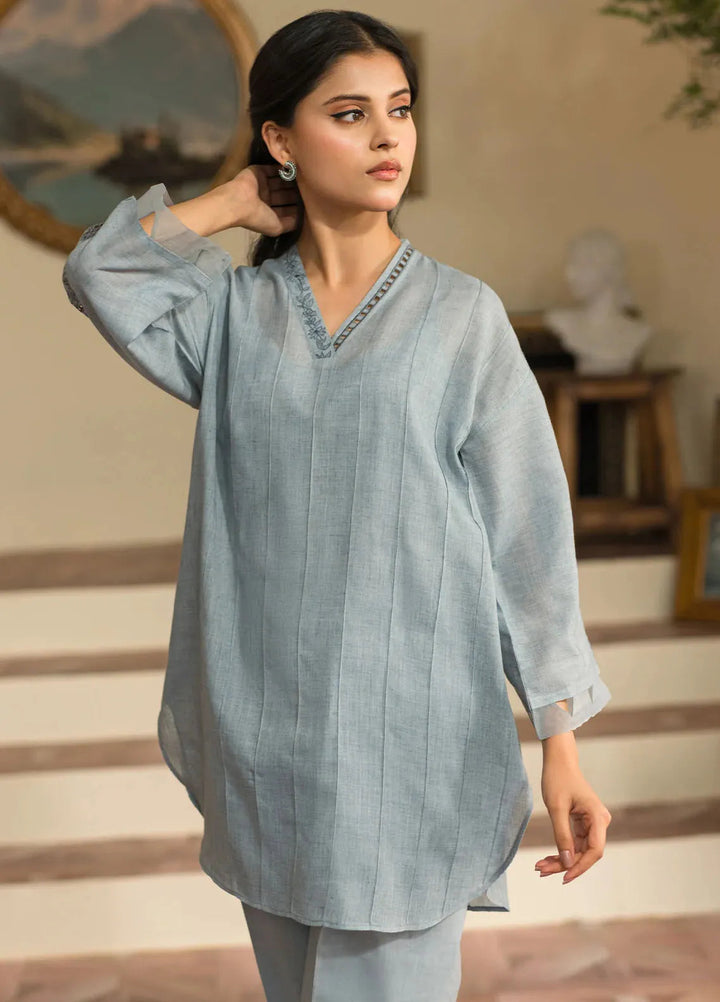 Sahar Pret Embroidered Cotton 2 Piece Suit SSCE-RR-05 Dove Grey