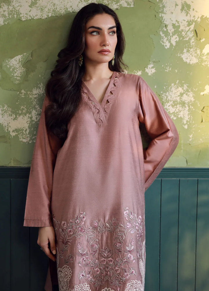 Sahar Pret Embroidered Cotton Silk 2 Piece Suit SSCS-SD-01 Autumn Blush