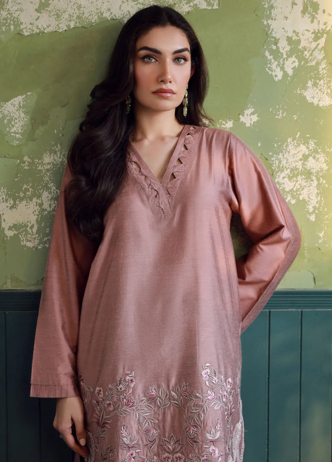 Sahar Pret Embroidered Cotton Silk 2 Piece Suit SSCS-SD-01 Autumn Blush