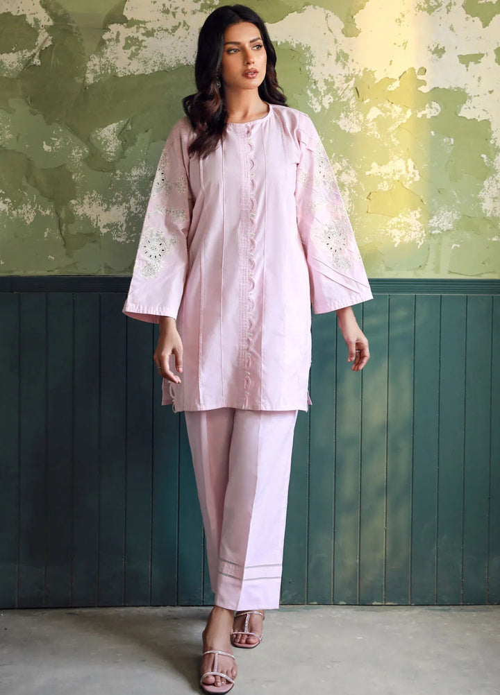 Sahar Pret Embroidered Cotton Silk 2 Piece Suit SSCS-SD-05 Pink Lemonade