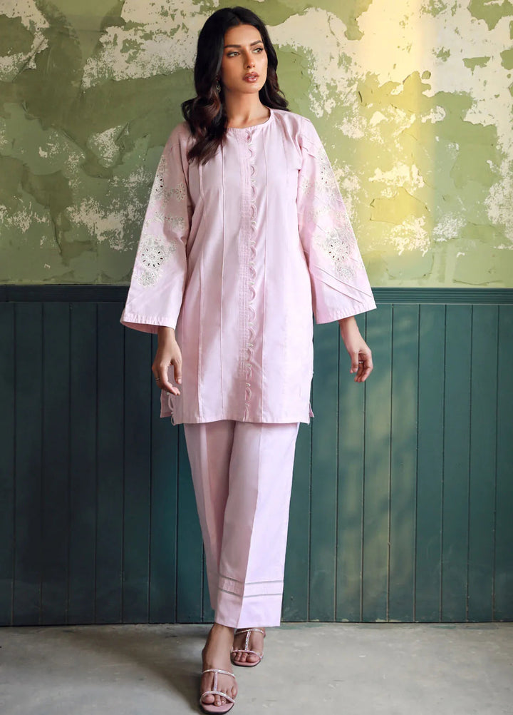 Sahar Pret Embroidered Cotton Silk 2 Piece Suit SSCS-SD-05 Pink Lemonade
