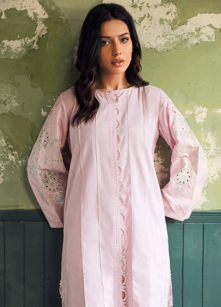 Sahar Pret Embroidered Cotton Silk 2 Piece Suit SSCS-SD-05 Pink Lemonade