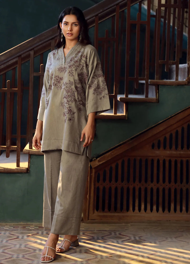 Sahar Pret Embroidered Cotton Silk 2 Piece Suit SSCS-SD-06 Mystic Ash