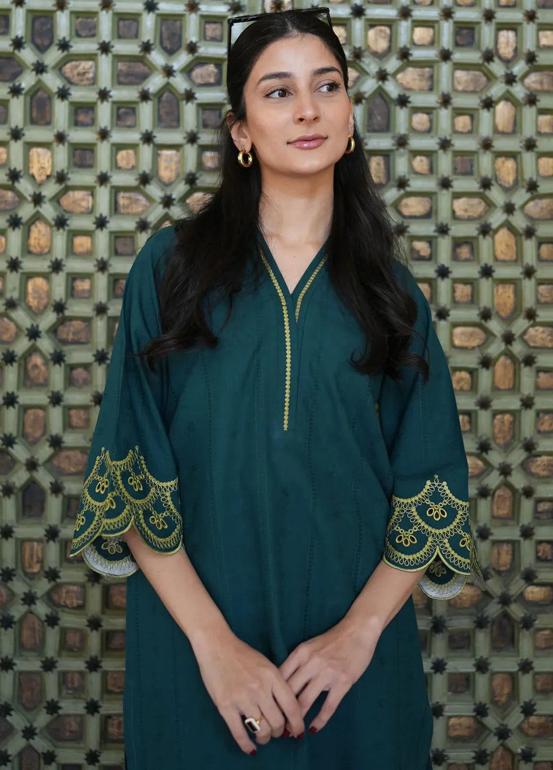 Sahar Pret Embroidered Jacquard 2 Piece Suit Meadowscape