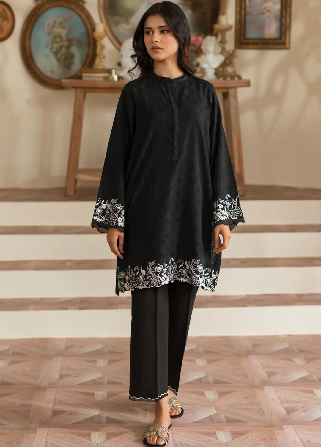 Sahar Pret Embroidered Jacquard 2 Piece Suit SSBE-RR-01 Cinder