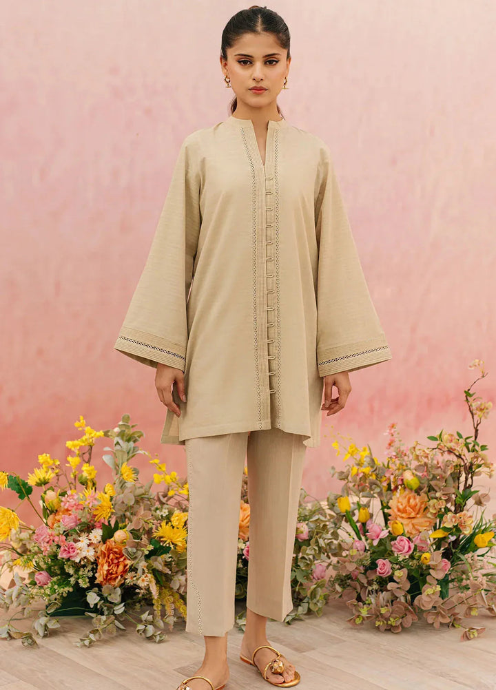 Sahar Pret Embroidered Jacquard 2 Piece Suit SSRB-RK-04 Sandstone