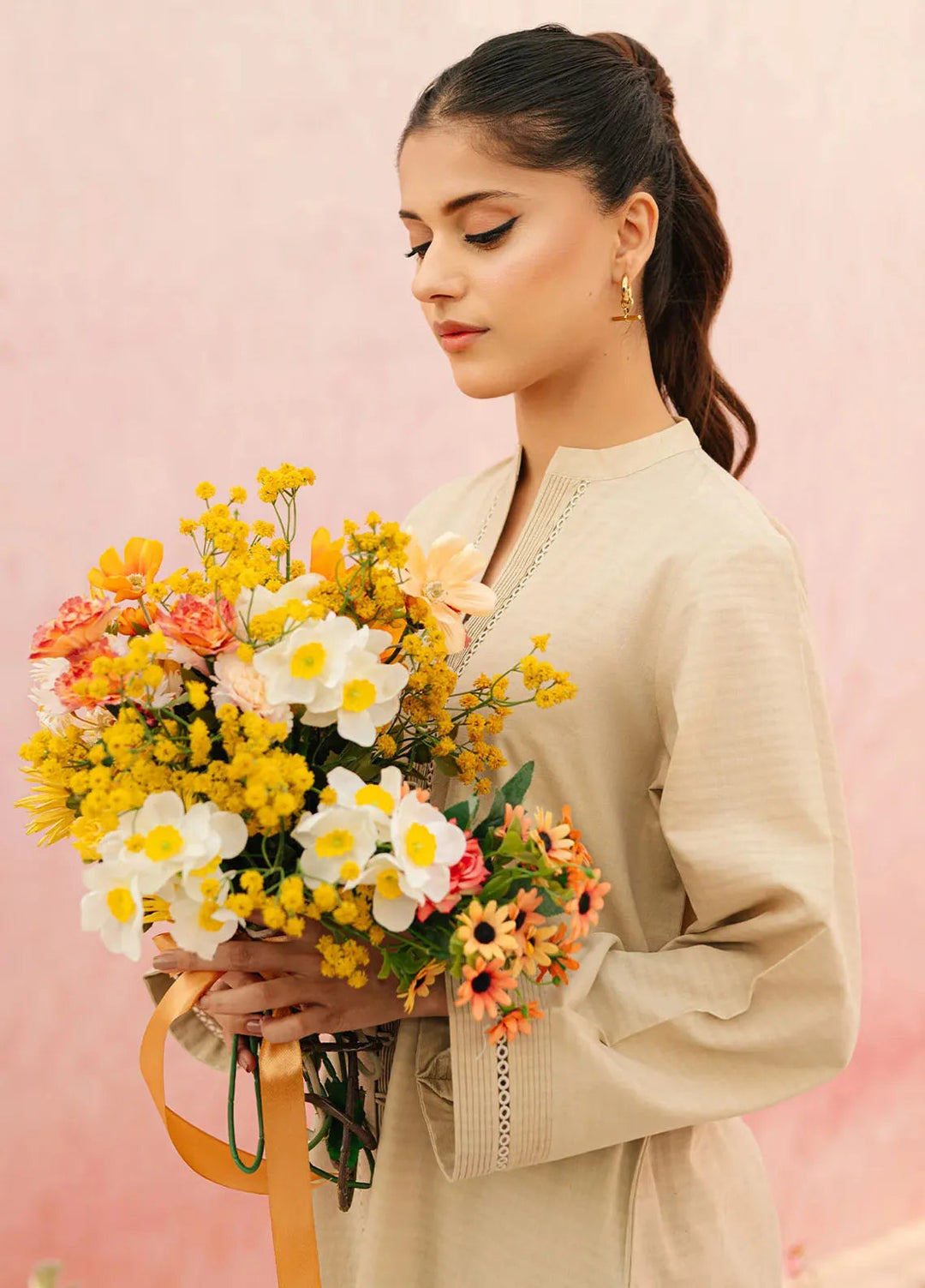 Sahar Pret Embroidered Jacquard 2 Piece Suit SSRB-RK-04 Sandstone