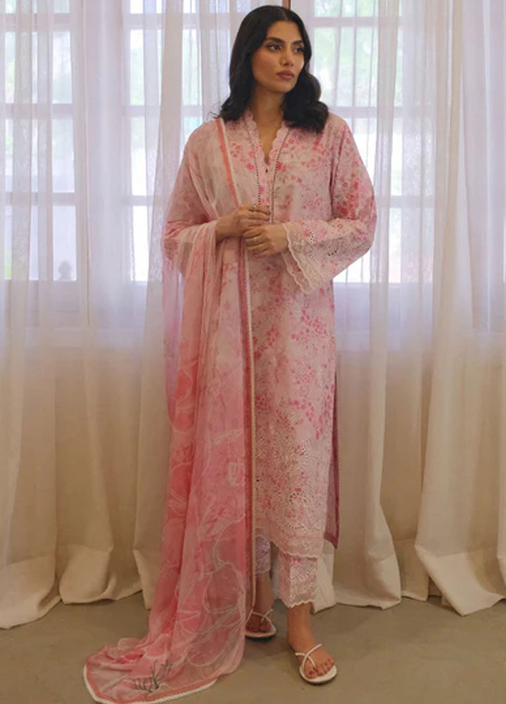 Sahar Pret Embroidered Lawn 2 Piece Suit Fleur de Blush