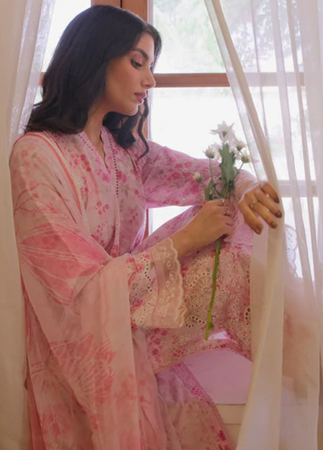 Sahar Pret Embroidered Lawn 2 Piece Suit Fleur de Blush
