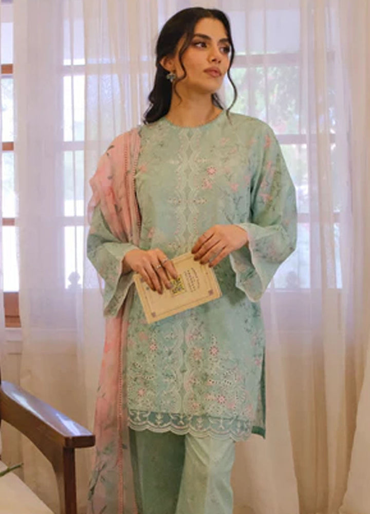 Sahar Pret Embroidered Lawn 2 Piece Suit Rosemint Bloom