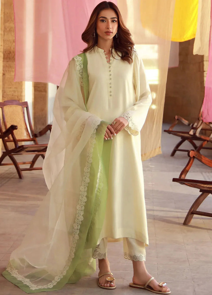 Sahar Pret Embroidered Raw Silk 3 Piece Suit SSSF-RK-06 Ivory Meadow