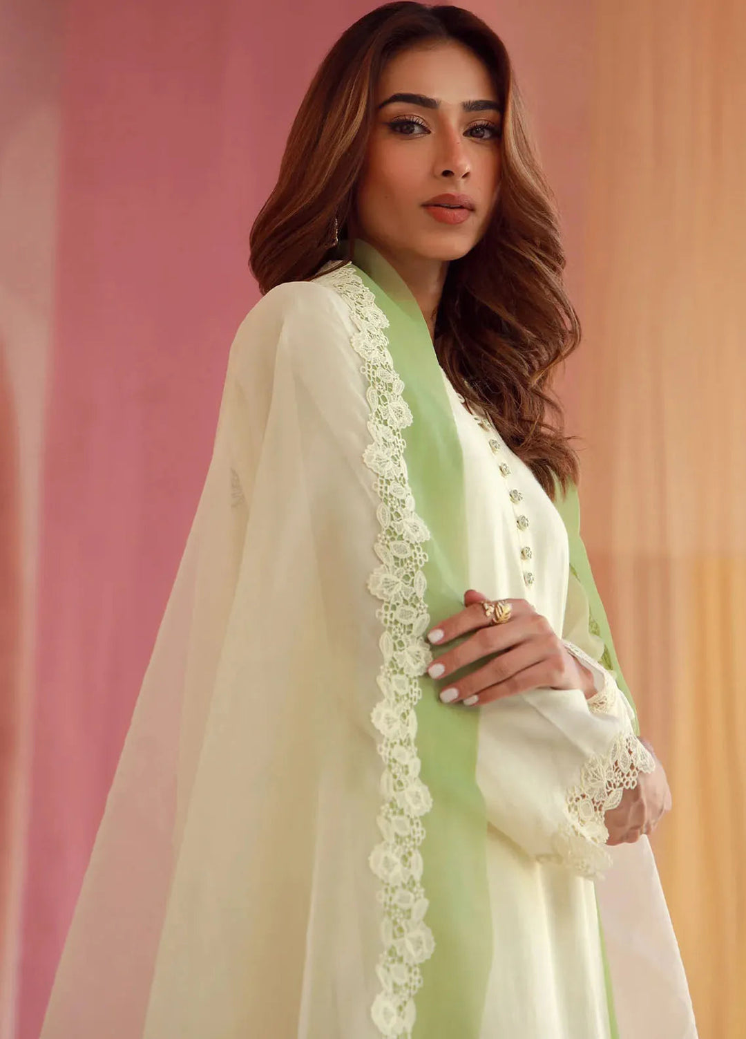 Sahar Pret Embroidered Raw Silk 3 Piece Suit SSSF-RK-06 Ivory Meadow