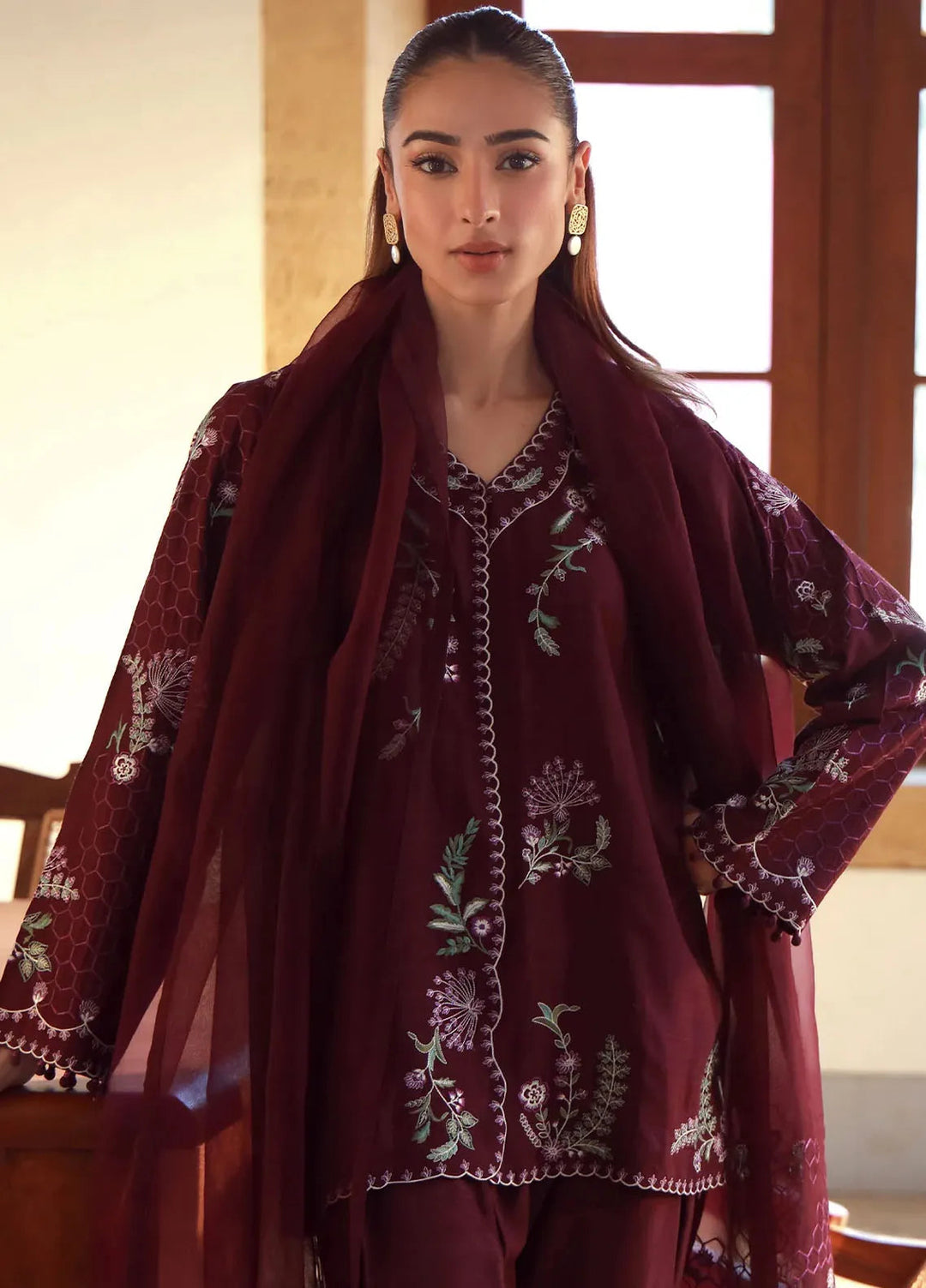 Sahar Pret Embroidered Raw Silk 3 Piece Suit SSSF-RR-08 Atelier Royale