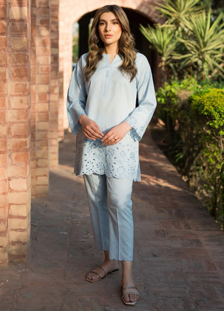Sahar Pret Embroidered Self Jacquard 2 Piece Suit SSFT-RR-V1-01 Breezy Blues