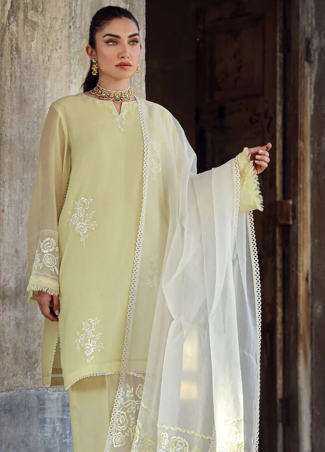 Sahar Pret Embroidered Silk 3 Piece Suit SSCSE-RR-05 Sunlit Escape