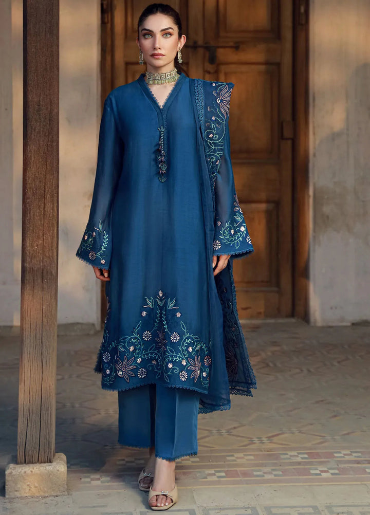 Sahar Pret Embroidered Silk 3 Piece Suit SSCSE-RR-06 Oceanic