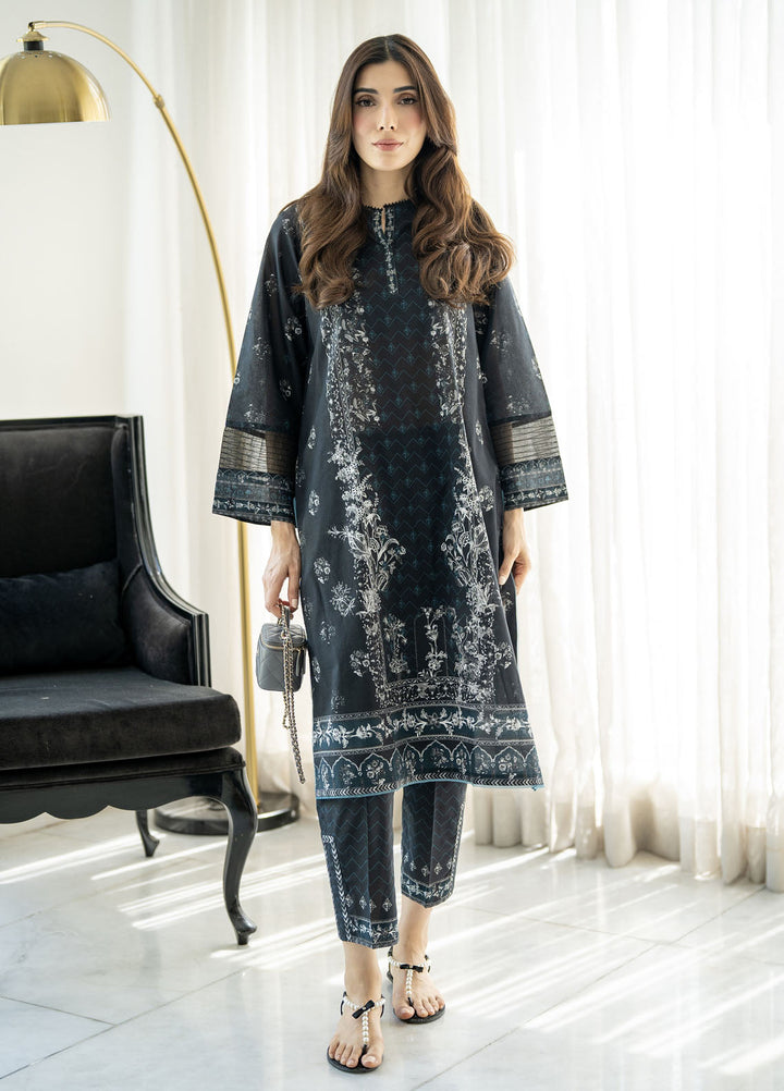 Sahar Pret Printed Cambric 2 Piece Suit Dark Rose