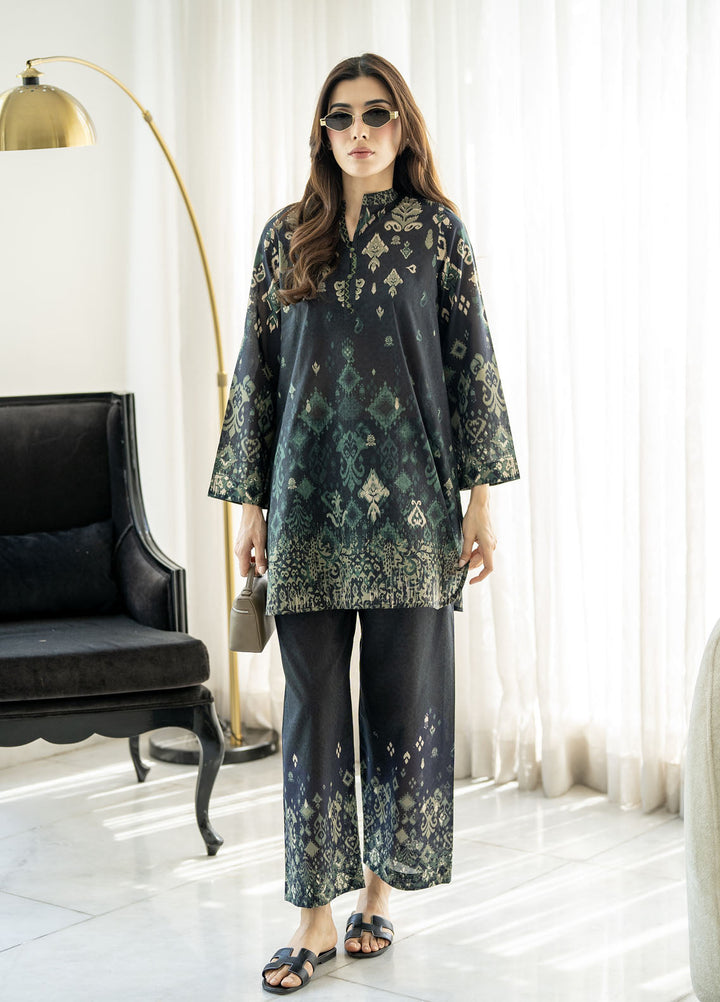 Sahar Pret Printed Cambric 2 Piece Suit Ikat Noir